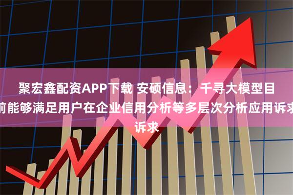 聚宏鑫配资APP下载 安硕信息：千寻大模型目前能够满足用户在企业信用分析等多层次分析应用诉求